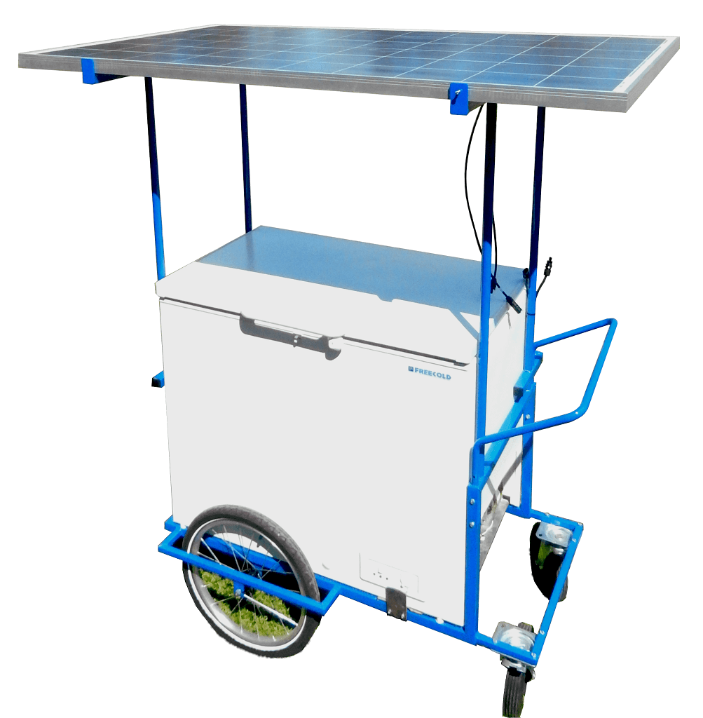 FrigoMobile FREECOLD, réfrigérateur / congélateur solaire et mobile pour la vente ambulante