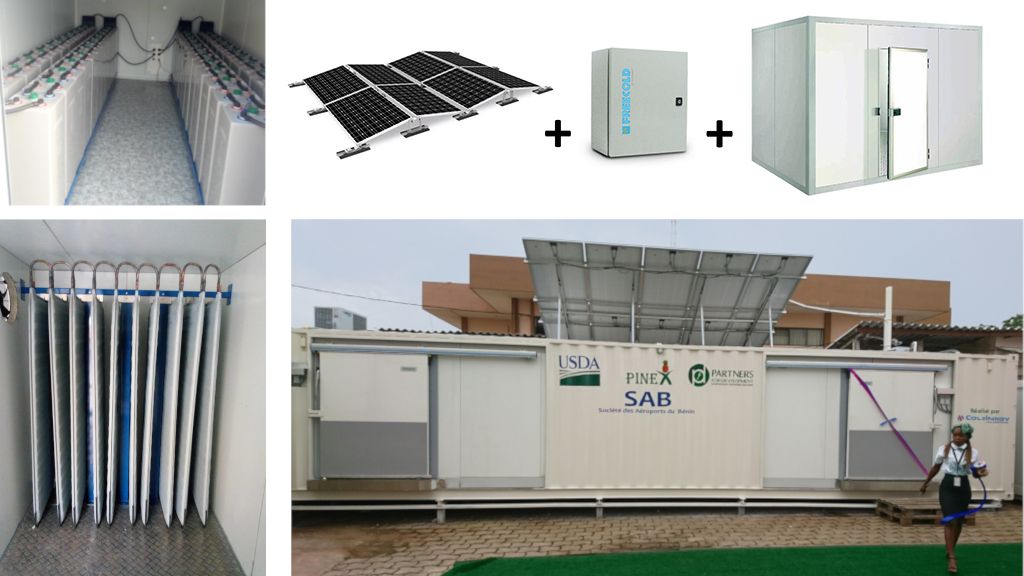 FREECOLD solar cold room at Cotonou airport (Benin), photovoltaic solar refrigeration