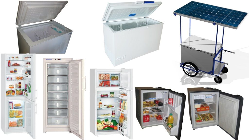FREECOLD range of solar refrigerators and freezers, photovoltaic solar refrigeration